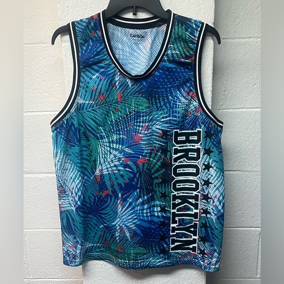 Brooklyn Tank Top Jersey Size Large Carbon Blue Mesh - Picture 1 of 4